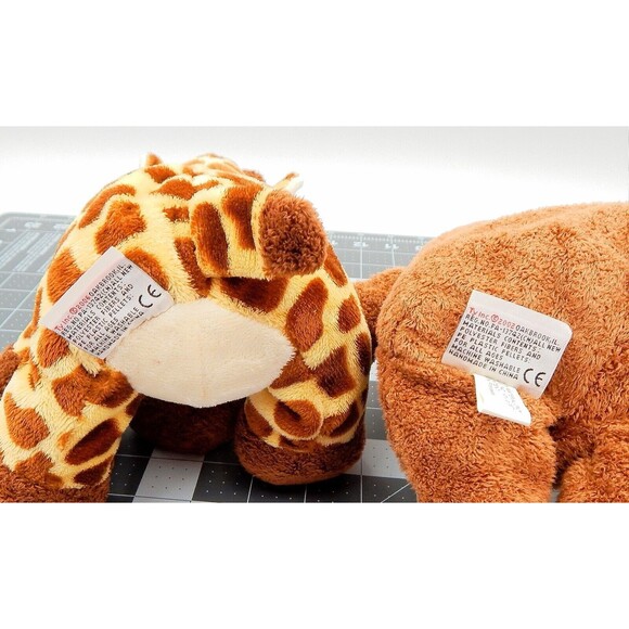 Ty Pluffies Tylux Giraffe Monkey Beanbag Terry Plush Stuffed Animal Pair - Picture 10 of 13